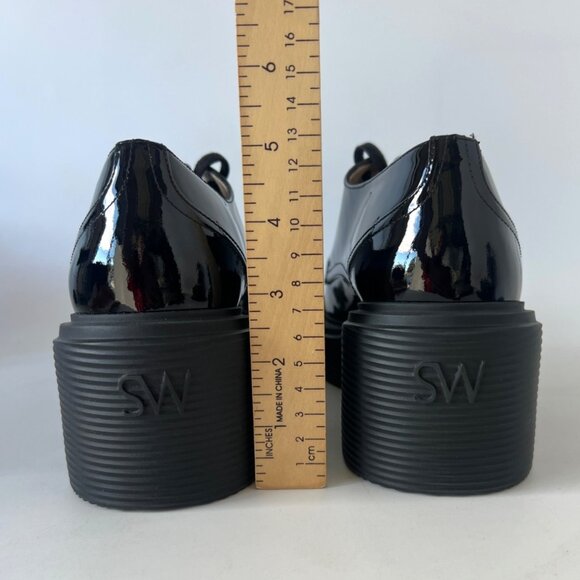 Stuart Weitzman Soho Derby Lug Sole Leather Chunky Heel Loafers Women Size 39 - Picture 8 of 11